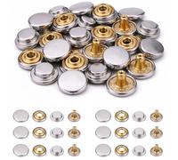 Trimming Shop Double Sided Brass Press Studs, 12.5mm, Silver, 10pcs