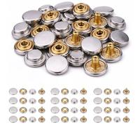 Trimming Shop Double Sided Brass Press Studs, 12.5mm, Silver, 50pcs