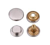 Trimming Shop Double Sided Brass Press Studs 4 Part, Rust - Proof & Durable Snap Fasteners for DIY Leathercraft, Clothing Repair, Jacket, Purses (12.5mm, Silver, 50pcs)