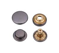 Trimming Shop Double Sided Brass Press Studs 4 Part, Rust - Proof & Durable Snap Fasteners for DIY Leathercraft, Clothing Repair, Jacket, Purses (12.5mm, Gunmetal, 50pcs)