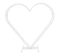 Trimming Shop Dual Heart White Arch Stand 6.8ft x 6.5ft Party Decoration Balloon Arch Metal Frame for Wedding Valentines Baby Shower Bridal Proposal Engagement Birthday Background Décor
