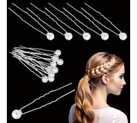 Trimming Shop Elegant Large 10mm Pearl Head Hair Pins: Pearl Head Steel Bobby Hair Pins for Bridal and Bridesmaid Accessories, Wedding Hair Jewelry, Pack of 5