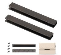 Trimming Shop End Clips, Edge Closure Clips, Bag Edge Plate for Leather Bag Straps, Bag Flap Edge Protector Trim for Handbags, Purses, Clutches & Leathercraft Hardware - Gunmetal, Pack of 2