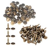 Trimming Shop Extra Long Double Cap Studs, Brass Tubular Rivets for Making Handbag, Dog Collar, DIY Leathercrafts, Shoes, Repair Clothing (9mm x 18mm, Bronze, 50pcs)