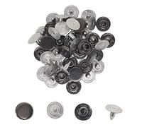 Trimming Shop Flat Head Studs Brass Hat Denim & Leather Rivets Studs for Decorating Jeans, Skirts, Handbag, Clothing, Leathercrafts (8mm, Gunmetal Black, 100pcs)