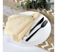Trimming Shop Fringe Cloth Napkin Set of 6, 100% Soft Cotton Cloth Napkins 50 x 50cm, Washable and Reusable Dinner Table Napkins for Hotel, Lunch, Restaurant, Weddings, Events and Parties, Beige