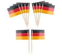 Trimming Shop German Flag Cocktail Sticks - Mini Germany Toothpick Flags for Cupcakes, Sandwiches, Cheese, Buffet Food, Party Table Decorations & Events, 50pcs