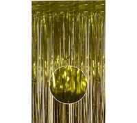 Trimming Shop Gold Fringe Tinsel Curtain Backdrop Foil Fringe Party Backdrop Streamers for Birthday New Year's Eve Christmas Graduation Weddings Thanksgiving Themed Party Decorations (Pack of 1)