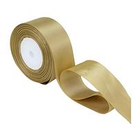 Trimming Shop Gold Ribbon Roll - 25mm x 25 Metres - Double Sided Satin Brightly Coloured - 100% Polyester - for Gift Wrapping, Decorating, Arts and Craft - Machine Washable