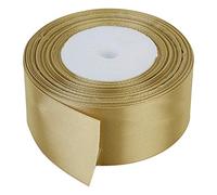 Trimming Shop Gold Ribbon Roll - 40mm x 25 Metres - Double Sided Satin Brightly Coloured - 100% Polyester - for Gift Wrapping, Decorating, Arts and Craft - Machine Washable