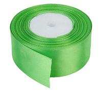 Trimming Shop Green Ribbon Roll - 40mm x 25 Metres - Double Sided Satin Brightly Coloured - 100% Polyester - for Gift Wrapping, Decorating, Arts and Craft - Machine Washable
