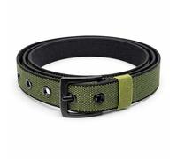 Trimming Shop Grommet Belt with Flat Square Buckle, Adjustable Polyester Web Belt 125cm, Unisex Casual Belt for Jeans & Trousers, Multiple Colours Available (Green)