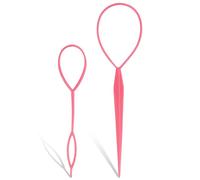 Trimming Shop Hair Braid Tool Set - Durable Plastic Topsy Tail Tool, Pink Flexible Ponytail Maker Large & Small Hair Styling Tools for Women & Girls, Creative Hairstyle Loop Accessory (Pack of 1)