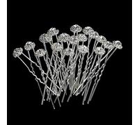 Trimming Shop Hair Pins Clips Flower Design Diamante Rhinestones, 10pcs