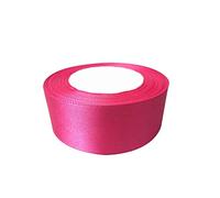 Trimming Shop Hot Pink Ribbon Roll - 50mm x 25 Metres - Double Sided Satin Brightly Coloured - 100% Polyester - for Gift Wrapping, Decorating, Arts and Craft - Machine Washable