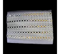 Trimming Shop Indian Lace Mirror Studded Decorative Trim Ribbon for Sewing, Crafting, Embellishment Wedding Bridal Dresses, Fashion Garments, White, 38mm Wide, 4 Metres