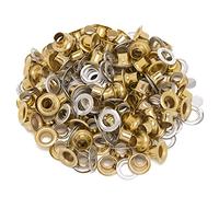 Trimming Shop Iron Eyelets Grommets with Aluminium Washers for Clothing Decoration, Leather Work, Scrapbooking, Art and Craft, DIY Projects (6.5mm, Gold, 100pcs)