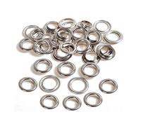 Trimming Shop Iron Eyelets Rings with Self-Backing Washers for Curtains, Drapes, PVC Banner, Vinyl, Tarpaulin, Yoga mate, Pool Covers (16mm, Silver, 100pcs)