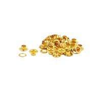 Trimming Shop Iron Eyelets with Washers Durable Grommets for Repair Clothing, Handbag, Leather Work, Scrapbooking, Art and Craft, DIY Projects, 5mm, Gold, 100pcs
