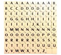 Trimming Shop Ivory Plastic Tiles with Black Letters & Numbers for Scrapbooking Board Games Replacement Spelling Pendants Jewelry Making DIY Craft Projects, 100pcs