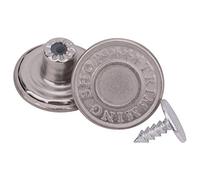 Trimming Shop Jeans Button Hammer on 14mm Brass Tack Fasteners with Aluminium Back Pin for Clothing Repair, Jeans, Denims, Skirts, Jackets (Silver, 100pcs)