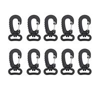 Trimming Shop KAM 10pcs Plastic Swivel Snap Hooks Lobster Claw Clasp Trigger Clips Rotary Buckle Hook for Backpack, Travel Bag, Webbing Strap, Shoulder Bag, Handbag & Purse, 20mm, Black
