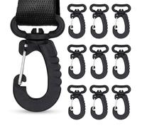 Trimming Shop KAM 10pcs Plastic Swivel Snap Hooks Lobster Claw Clasp Trigger Clips Rotary Buckle Hook for Backpack, Travel Bag, Webbing Strap, Shoulder Bag, Handbag & Purse, 25mm, Black
