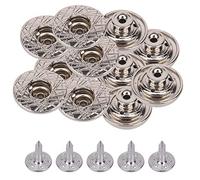 Trimming Shop KAM 22mm Jean Buttons Snap Fastener No Sew Metal Buttons Adjustable Replacement Tack Buttons Durable Fasteners for Denim, Jean, Jackets, Repair Clothing, Silver, 20pcs