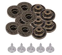 Trimming Shop KAM 22mm Jean Buttons Snap Fastener No Sew Metal Buttons Adjustable Replacement Tack Buttons Durable Fasteners for Denim, Jean, Jackets, Repair Clothing, Bronze, 10pcs