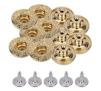 Trimming Shop KAM 22mm Jean Buttons Snap Fastener No Sew Metal Buttons Adjustable Replacement Tack Buttons Durable Fasteners for Denim, Jean, Jackets, Repair Clothing, Gold, 100pcs