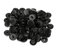 Trimming Shop KAM Snaps Fasteners T5 (Size - 20) No-Sew Plastic Buttons for Woollen Clothing Kid Wear Fabric Diaper Bib DIY Craft Project, Black, 12.4mm
