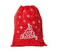 Trimming Shop Large Red Felt Santa Sack - Snowflakes Stocking Bag - Merry Christmas Printed Xmas Gifts Presents Bag - Christmas Accessories - Novelty Accessory for Kids & Adults