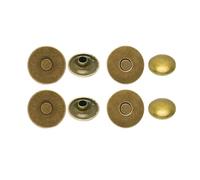 Trimming Shop Laser Cut Double Rivet Magnetic Snap Fasteners 4-Part Lightweight Metal Clasps for DIY Crafts, Leather Jackets, Handbags & Clothing Repair (18mm, Bronze, 50pcs)