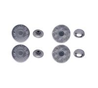 Trimming Shop Laser Cut Double Rivet Magnetic Snap Fasteners 4-Part Lightweight Metal Clasps for DIY Crafts, Leather Jackets, Handbags & Clothing Repair (18mm, Gunmetal Black, 50pcs)