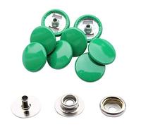 Trimming Shop Light Green 15mm Press Studs 4 Part, Durable and Lightweight, Metal Snap Fasteners for Jackets, Jeans, Leather Craft, Straps and Sewing Projects, Clothes Repair, 10pcs