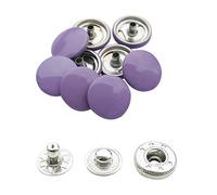 Trimming Shop Lilac Purple 15mm S Spring Press Studs 4 Part, Durable and Lightweight, Metal Snap Fasteners for Jackets, Jeans, Leather Craft, Straps and Sewing Projects, Clothes Repair 10pcs