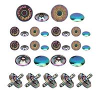 Trimming Shop Magnetic Clasp Snap Fasteners, 14mm, 5pcs, Rainbow