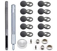 Trimming Shop Matt Black 4 Part Press Studs Fixing Tools, 15mm, 10pcs