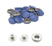 Trimming Shop Matte Blue 15mm S Spring Press Studs 4 Part, Metal Snap Fasteners for Jackets, Jeans, Leather Craft, Straps and Sewing Projects, Clothes Repair 10pcs
