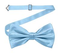 Trimming Shop Men’s Bow Ties - Adjustable Pre-Tied Satin Polyester Bow Tie Stylish Solid Colour Neckwear for Men, Women, Kids, Formal Events, Business Parties, Cosplay & Fashion Accessories, Sky Blue