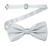 Trimming Shop Men’s Bow Ties - Adjustable Pre-Tied Satin Polyester Bow Tie Stylish Solid Colour Neckwear for Men, Women, Kids, Formal Events, Business Parties, Cosplay & Fashion Accessories, Silver