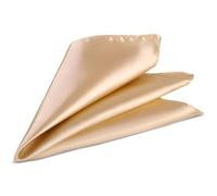 Trimming Shop Men’s Satin Pocket Square Handkerchief - Solid Colour Suit Hanky for Wedding, Groom, Prom, Party Unisex Plain Formal Wear Fashion Pocket Square, Soft Satin Dress Hanky (23cm, Champagne)