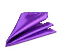 Trimming Shop Men’s Satin Pocket Square Handkerchief - Solid Colour Suit Hanky for Wedding, Groom, Prom, Party Unisex Plain Formal Wear Fashion Pocket Square, Soft Satin Dress Hanky (23cm, Purple)