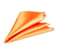 Trimming Shop Men’s Satin Pocket Square Handkerchief - Solid Colour Suit Hanky for Wedding, Groom, Prom, Party Unisex Plain Formal Wear Fashion Pocket Square, Soft Satin Dress Hanky (23cm, Orange)