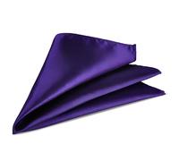 Trimming Shop Men’s Satin Pocket Square Handkerchief Suit Hanky for Wedding, Groom, Prom, Party Unisex Plain Formal Wear Fashion Pocket Square, Soft Satin Dress Hanky (23cm, Dark Purple)