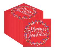 Trimming Shop Merry Christmas Fairy Light 33cm 2 Ply Napkins 100 Pack | Completes Place Settings for Banquets Buffets Receptions Family Meals Seasonal Gatherings and Everyday Entertaining