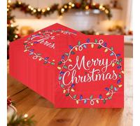Trimming Shop Merry Christmas Fairy Light 33cm 2 Ply Napkins 20 Pack | Adds Coordinated Style to Brunches Celebrations Winter Dinners New Year Gatherings and Relaxed Hosting