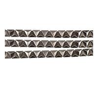 Trimming Shop Metal 2 Row Pyramid Stud Trim Hot Fix Nailhead Mesh Lace Black Diamante Iron-on Decoration Embellishment Clothing Bags Leathercraft DIY Craft Fashion Accessories, 1 Metre, 45mm, Gunmetal