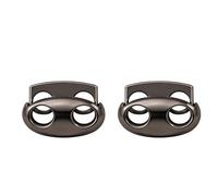 Trimming Shop Metal Double Hole Cord Stopper Toggle, Spring Loaded Drawstring Lock Fastener for Hoodies, Jackets & Bags - Heavy Duty Twin Hole Cord Adjuster