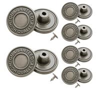 Trimming Shop Metal Jeans Buttons Tack Fasteners with Back Pin for Clothing Repairing & Replacement, Denim, Jacket, DIY Project (17mm, Gunmetal, 20pcs)